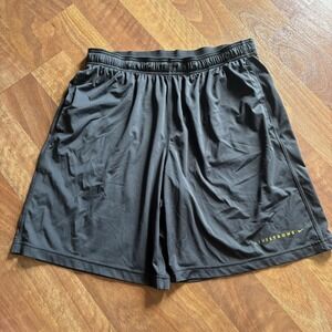 Nike Shorts Mens XL Black LIVESTRONG Dri-FIT 10 Inseam Running Athletic Gym